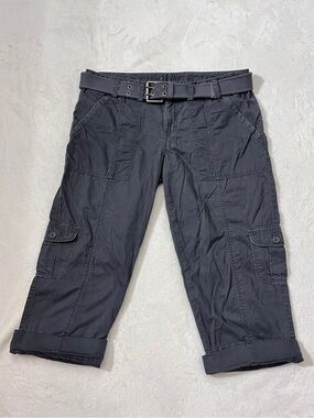 Calvin Klein Charcoal Cargo Capris with Belt